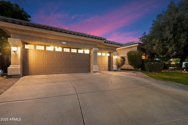 view of front facade featuring a garage