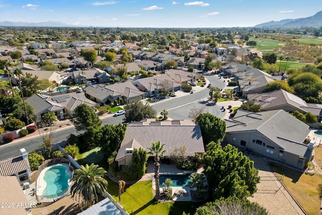 bird's eye view featuring a mountain view