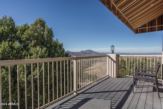 balcony with a mountain view