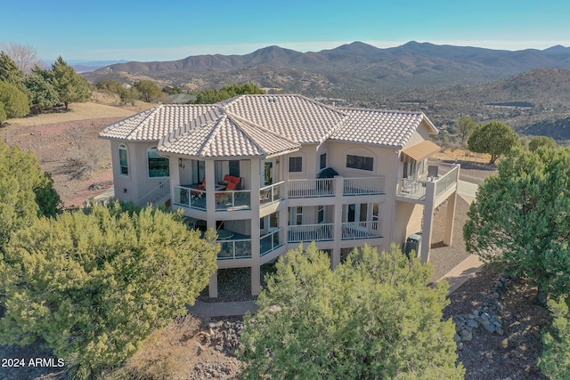 aerial view with a mountain view