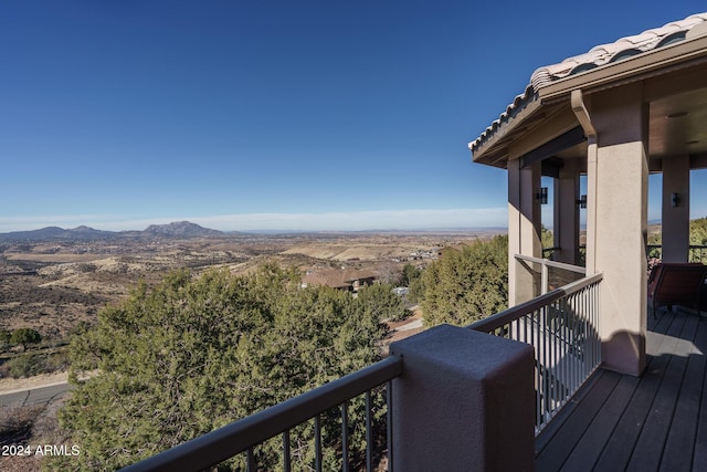 exterior space featuring a mountain view