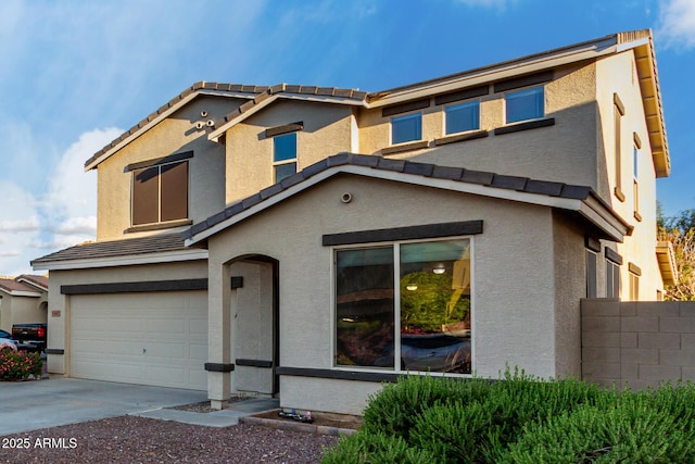 1647 W Gold Mine Way, San Tan Valley, AZ 85144 - traditional home with a garage, stucco siding, driveway, and a tile roof