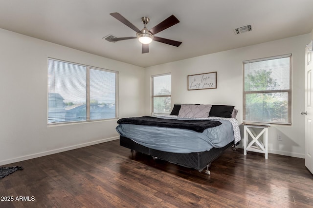 1647 W Gold Mine Way, San Tan Valley, AZ 85144 - bedroom with wood finished floors, baseboards, and a ceiling fan