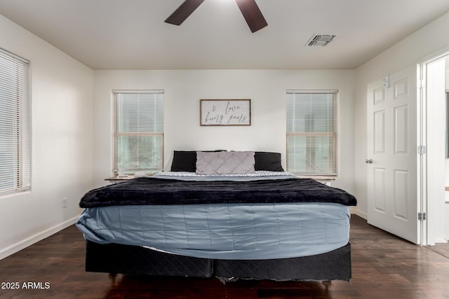 1647 W Gold Mine Way, San Tan Valley, AZ 85144 - bedroom featuring wood finished floors, baseboards, and a ceiling fan