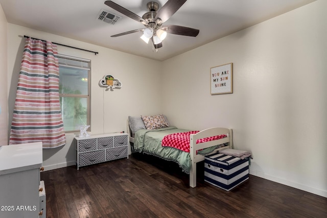 1647 W Gold Mine Way, San Tan Valley, AZ 85144 - bedroom with hardwood / wood-style floors, baseboards, and a ceiling fan