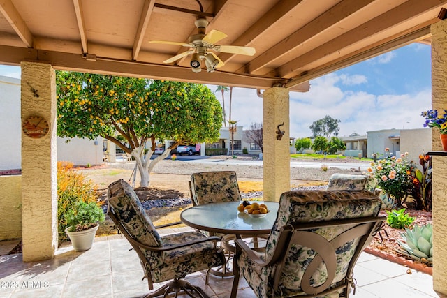 view of patio / terrace with ceiling fan