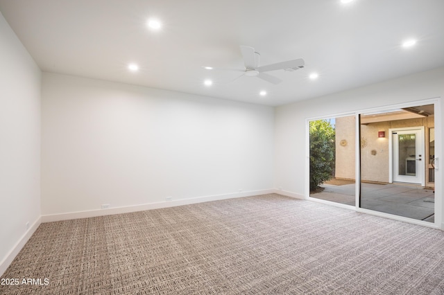 4525 N 66th St Unit 95, Scottsdale, AZ 85251 - carpeted spare room with ceiling fan, recessed lighting, and baseboards
