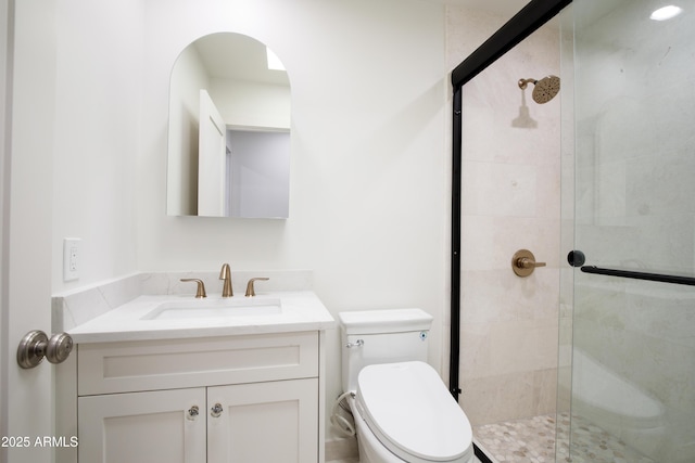 4525 N 66th St Unit 95, Scottsdale, AZ 85251 - bathroom with a shower stall, toilet, and vanity