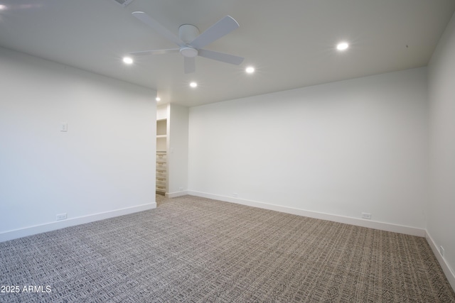4525 N 66th St Unit 95, Scottsdale, AZ 85251 - carpeted empty room with recessed lighting, a ceiling fan, and baseboards