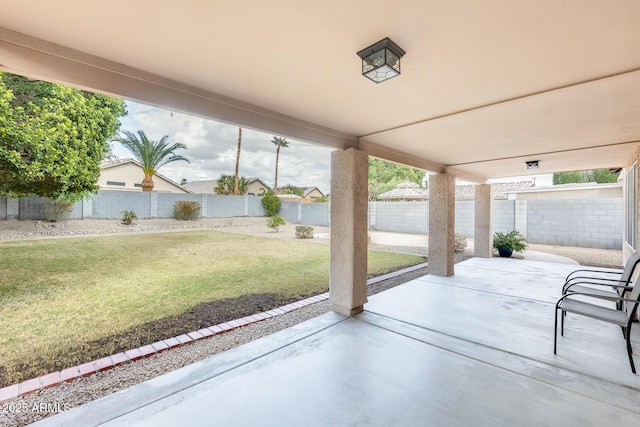 view of patio / terrace with a fenced backyard