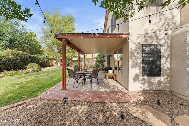 view of patio featuring a fenced backyard