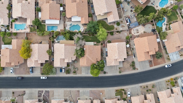 bird's eye view with a residential view