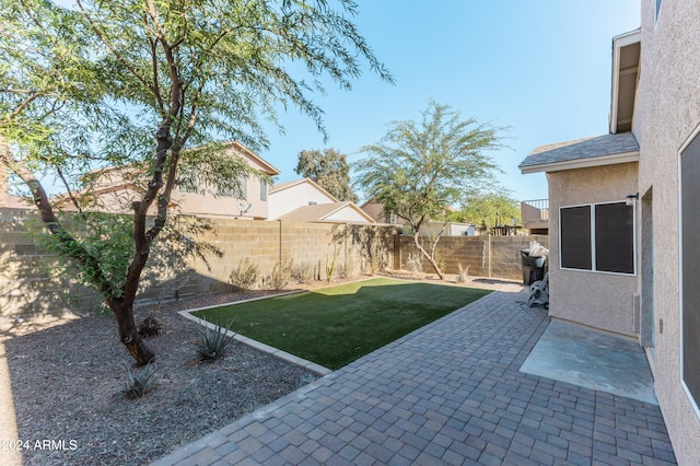 view of yard featuring a patio area