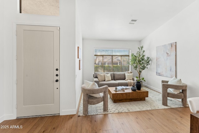 living room featuring hardwood / wood-style flooring