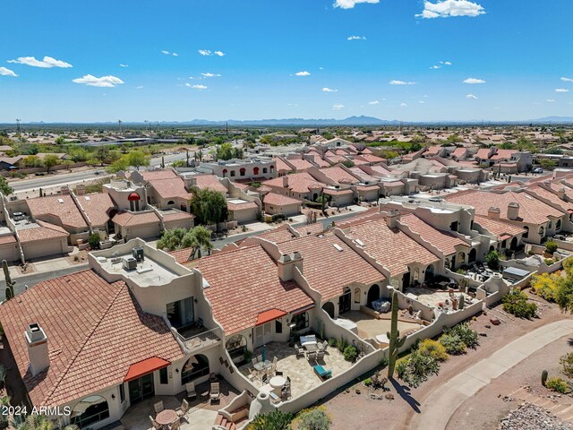 aerial view with a residential view