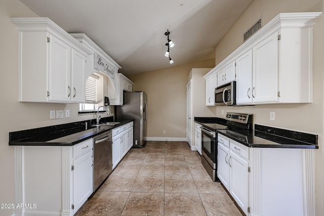 3897 E Douglas Loop, Gilbert, AZ 85234 - kitchen with appliances with stainless steel finishes, white cabinetry, and dark countertops