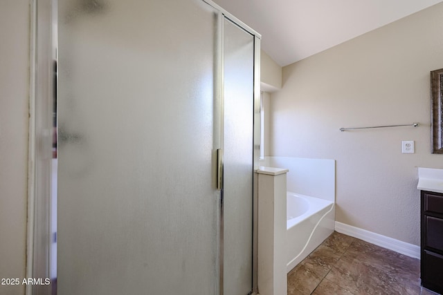 3897 E Douglas Loop, Gilbert, AZ 85234 - bathroom with a stall shower, vanity, and a bath