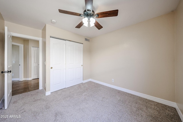 3897 E Douglas Loop, Gilbert, AZ 85234 - unfurnished bedroom featuring carpet floors, a closet, and a ceiling fan
