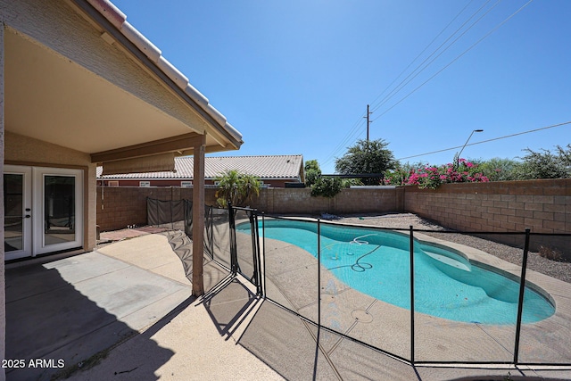3897 E Douglas Loop, Gilbert, AZ 85234 - view of pool with a patio area, a fenced backyard, and french doors