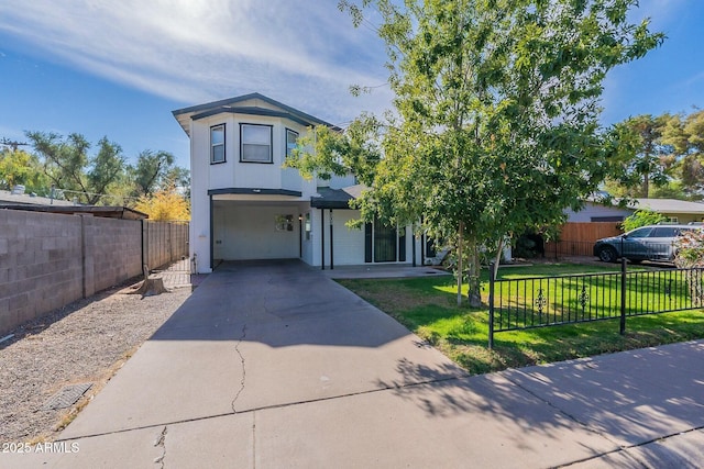 505 W Howe St, Tempe, AZ 85281 - view of front of house with driveway, a carport, and stucco siding