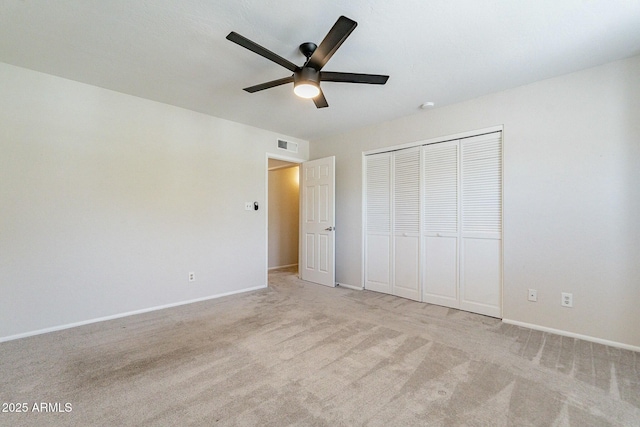 505 W Howe St, Tempe, AZ 85281 - unfurnished bedroom with carpet flooring, baseboards, a closet, and ceiling fan