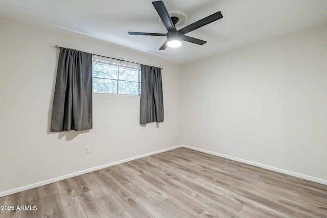 505 W Howe St, Tempe, AZ 85281 - spare room featuring light wood-style flooring, baseboards, and ceiling fan