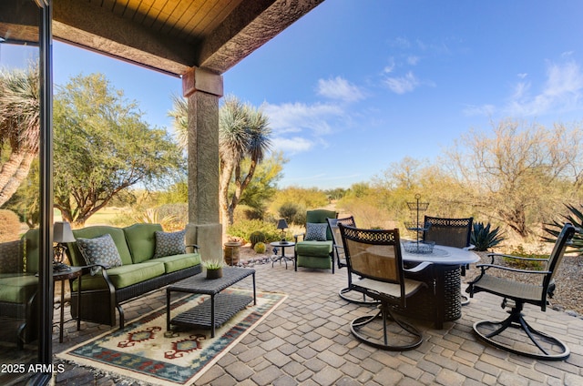 view of patio / terrace with an outdoor hangout area