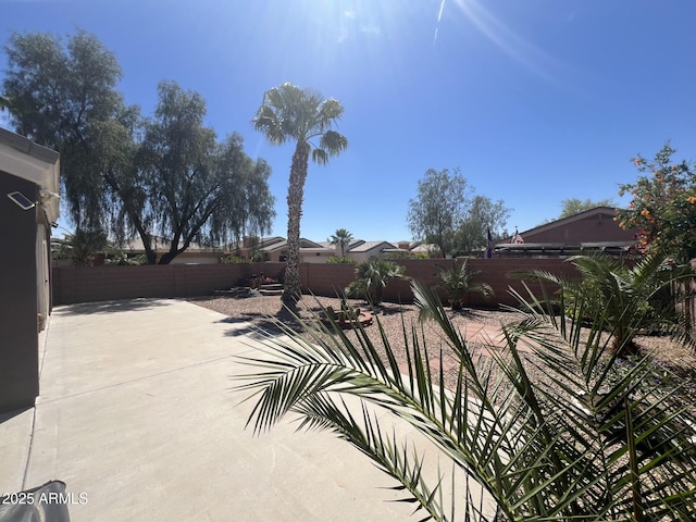 view of patio featuring a fenced backyard