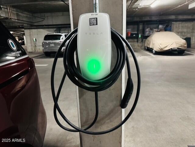 parking deck with electric vehicle charger