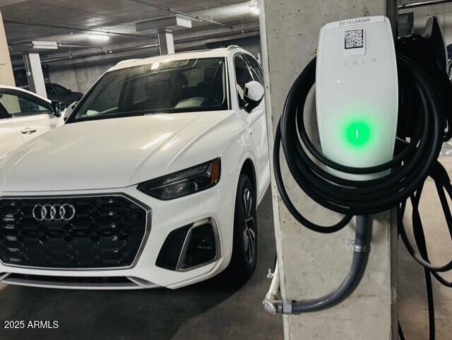 parking deck featuring car charger