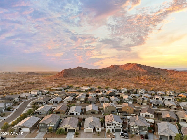 exterior space featuring a mountain view