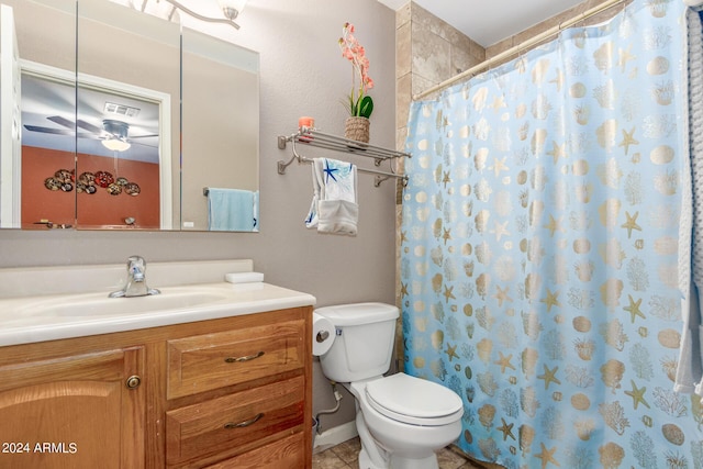 3136 W Sunnyside Ave, Phoenix, AZ 85029 - bathroom featuring vanity, walk in shower, and toilet
