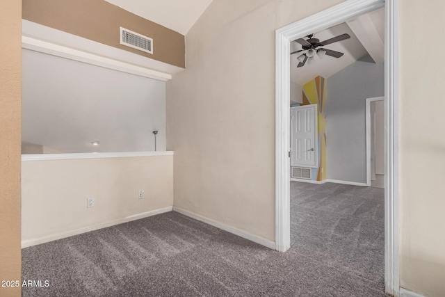 845 N Oak Ct, Chandler, AZ 85226 - carpeted spare room with lofted ceiling, ceiling fan, and baseboards