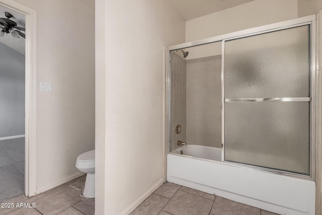 845 N Oak Ct, Chandler, AZ 85226 - full bath featuring toilet, tile patterned flooring, baseboards, and combined bath / shower with glass door