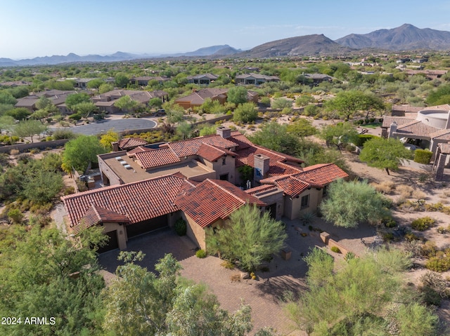 aerial view featuring a mountain view