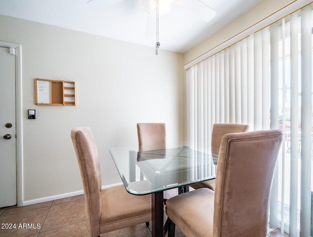 view of tiled dining area