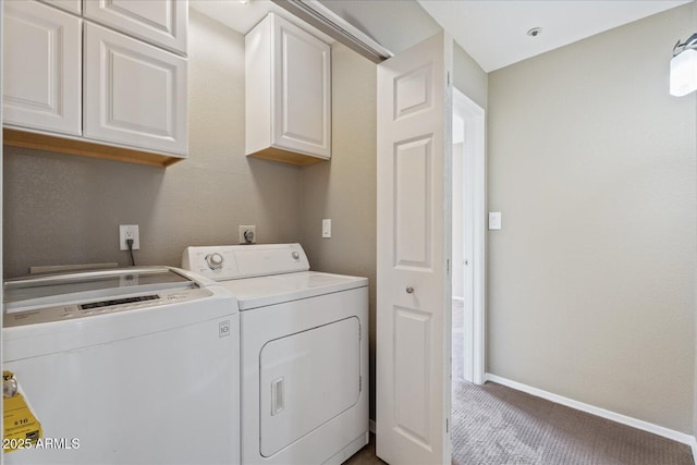 9600 N 96th St Unit 263, Scottsdale, AZ 85258 - laundry room featuring cabinet space, washer and clothes dryer, carpet floors, and baseboards