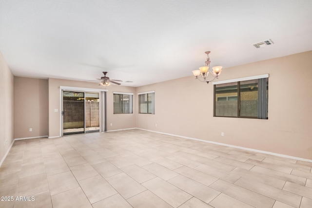 3719 W Carson Rd, Phoenix, AZ 85041 - spare room with a chandelier and ceiling fan