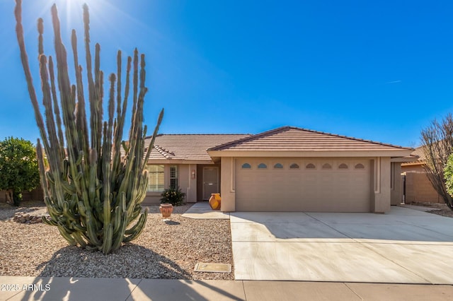 view of front of house with a garage