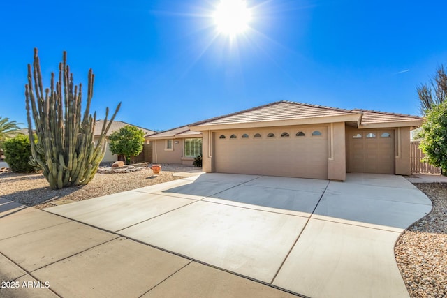 view of front of home with a garage