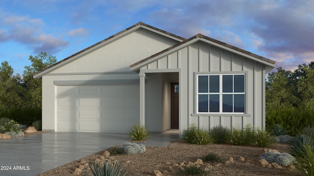 view of front facade with a garage