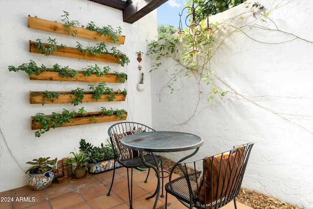 balcony featuring a patio area