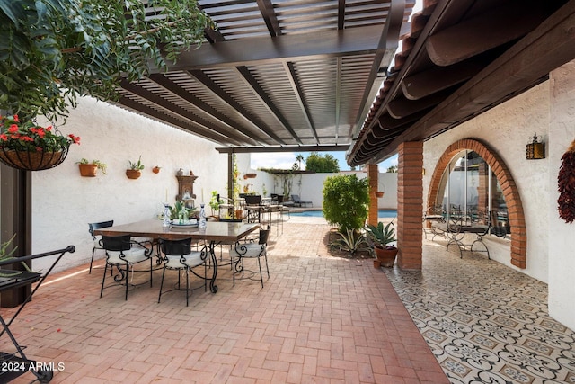 view of patio with a pergola