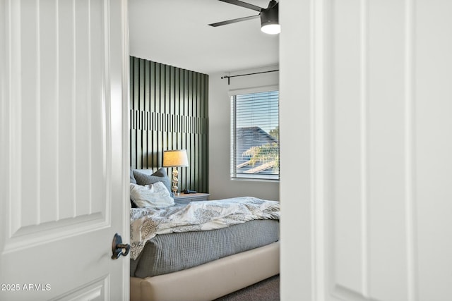 bedroom featuring a ceiling fan