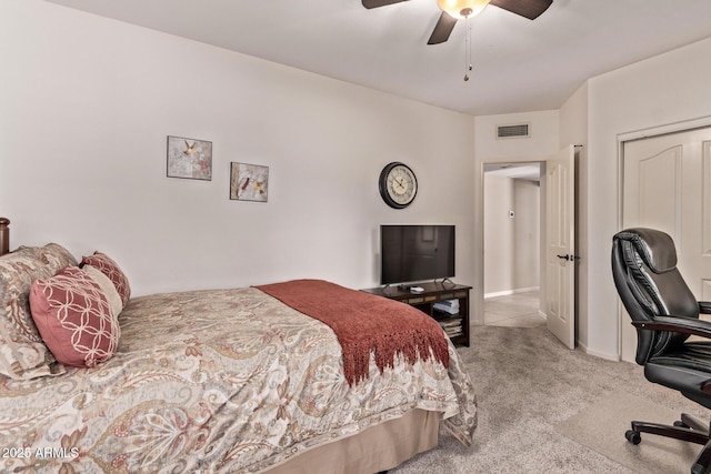 7648 W Mauna Loa Ln, Peoria, AZ 85381 - bedroom featuring carpet flooring, an office area, a ceiling fan, and a closet