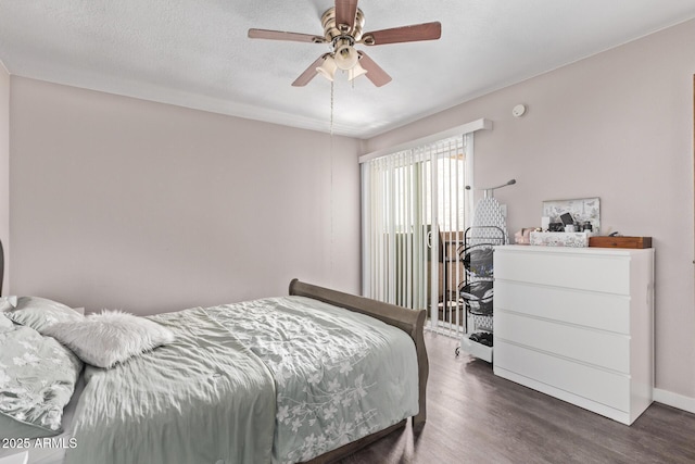 7474 E Earll Dr Unit 311, Scottsdale, AZ 85251 - bedroom featuring wood finished floors, a ceiling fan, and baseboards