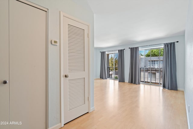 hall featuring light hardwood / wood-style floors