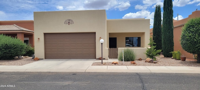 adobe home with a garage