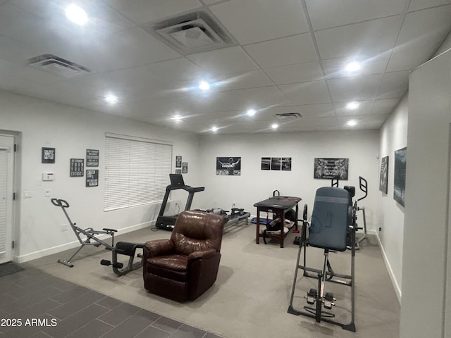 21615 E Pegasus Pkwy, Queen Creek, AZ 85142 - workout room with baseboards, a drop ceiling, and visible vents