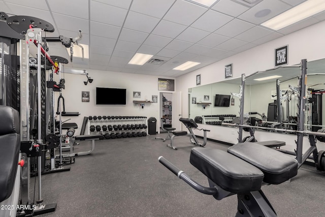 21615 E Pegasus Pkwy, Queen Creek, AZ 85142 - gym featuring a paneled ceiling and visible vents